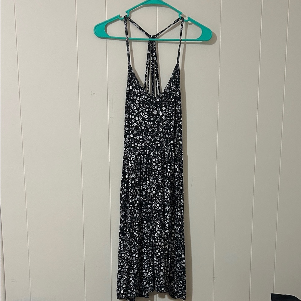 SO Black and White Floral Halter Dress